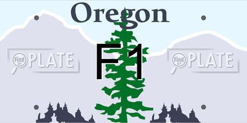 F1 Oregon License Plate