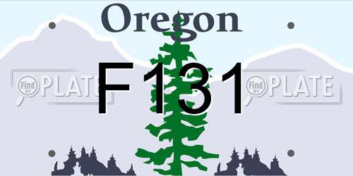 F131 Oregon License Plate