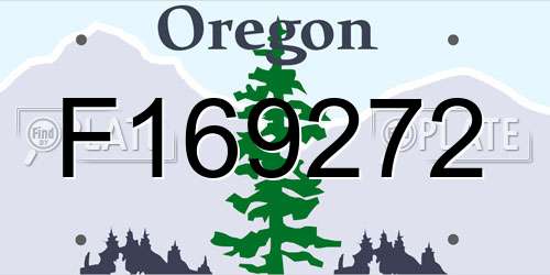 F169272 Oregon License Plate