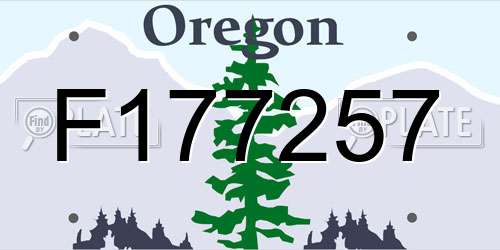 F177257 Oregon License Plate
