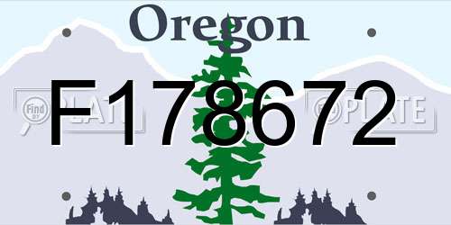 F178672 Oregon License Plate