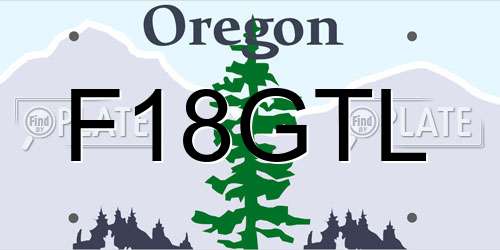 F18GTL Oregon License Plate