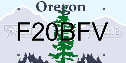 F20BFV Oregon License Plate