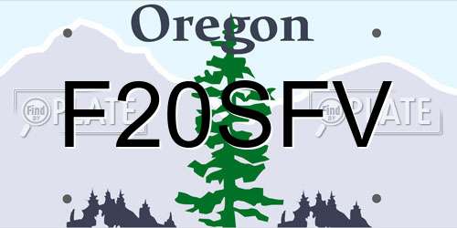 F20SFV Oregon License Plate