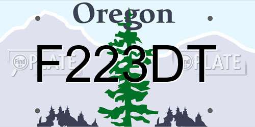 F223DT Oregon License Plate