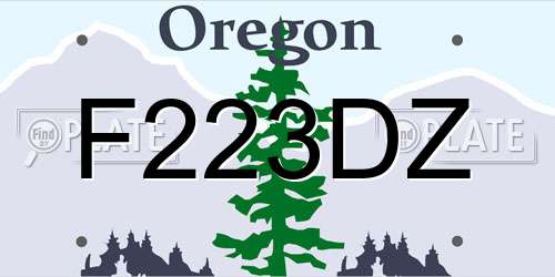 F223DZ Oregon License Plate