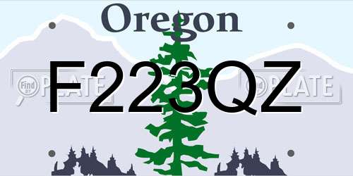 F223QZ Oregon License Plate