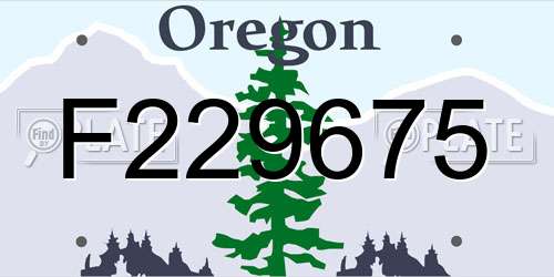 F229675 Oregon License Plate