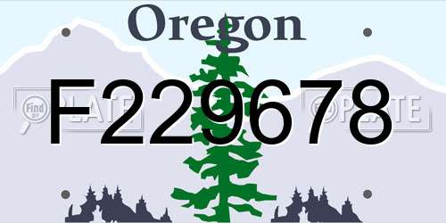F229678 Oregon License Plate