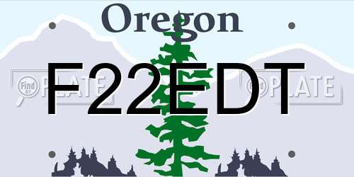 F22EDT Oregon License Plate