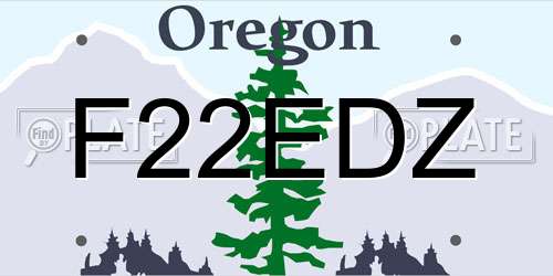 F22EDZ Oregon License Plate