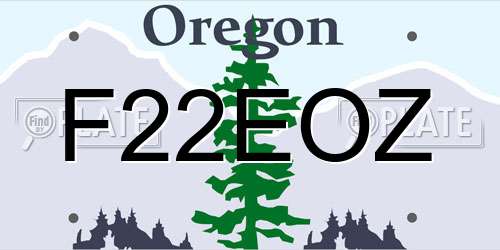 F22EOZ Oregon License Plate