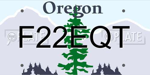 F22EQT Oregon License Plate