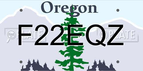 F22EQZ Oregon License Plate