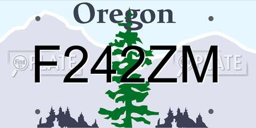 F242ZM Oregon License Plate