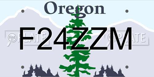 F24ZZM Oregon License Plate