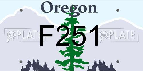 F251 Oregon License Plate