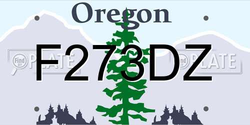 F273DZ Oregon License Plate