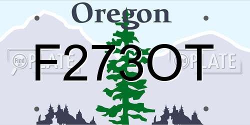 F273OT Oregon License Plate