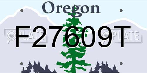 F27609T Oregon License Plate