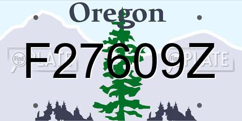 F27609Z Oregon License Plate