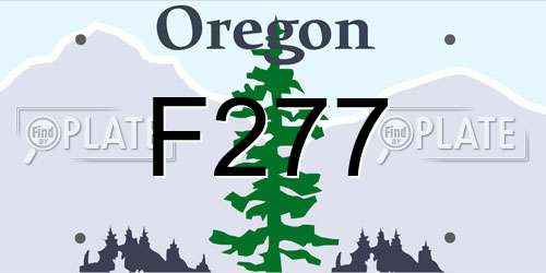 F277 Oregon License Plate