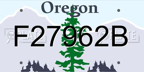 F27962B Oregon License Plate