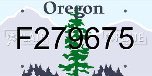 F279675 Oregon License Plate