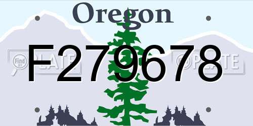 F279678 Oregon License Plate