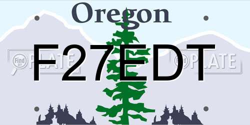 F27EDT Oregon License Plate