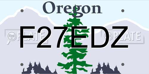 F27EDZ Oregon License Plate