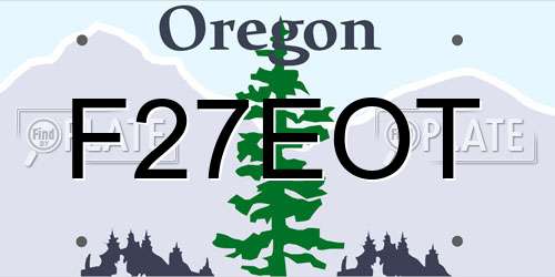 F27EOT Oregon License Plate