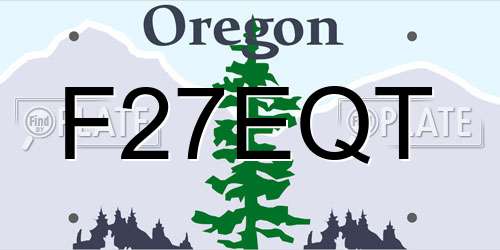 F27EQT Oregon License Plate