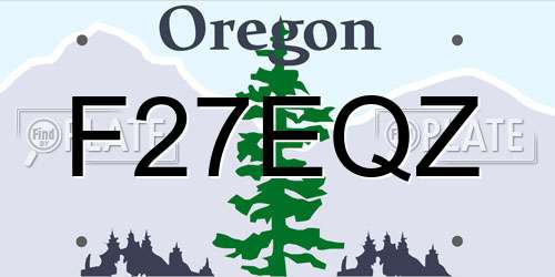 F27EQZ Oregon License Plate