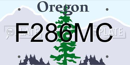 F286MC Oregon License Plate