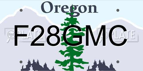F28GMC Oregon License Plate