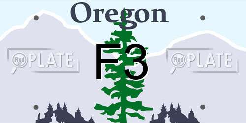 F3 Oregon License Plate