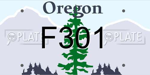 F301 Oregon License Plate