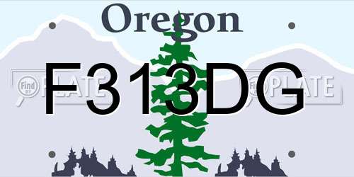 F313DG Oregon License Plate