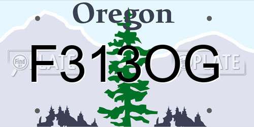 F313OG Oregon License Plate