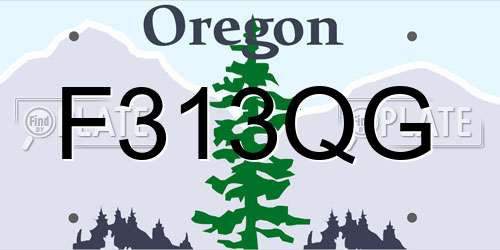 F313QG Oregon License Plate