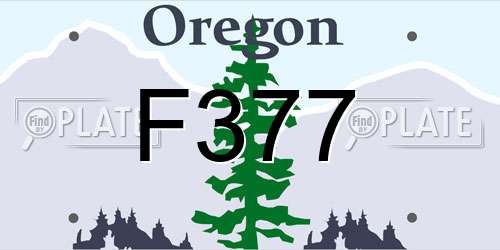 F377 Oregon License Plate