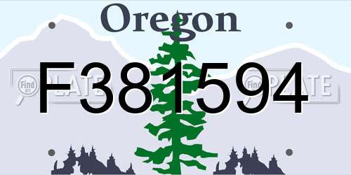 F381594 Oregon License Plate