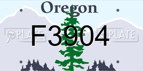 F3904 Oregon License Plate