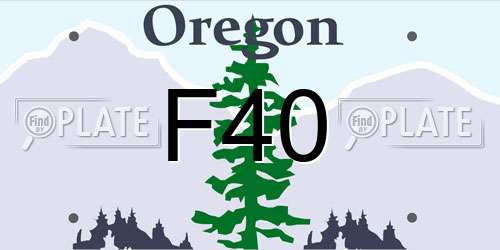 F40 Oregon License Plate