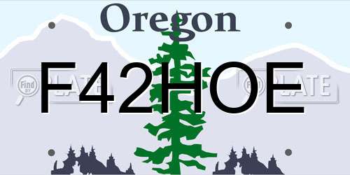 F42HOE Oregon License Plate