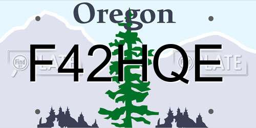 F42HQE Oregon License Plate