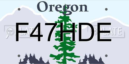 F47HDE Oregon License Plate