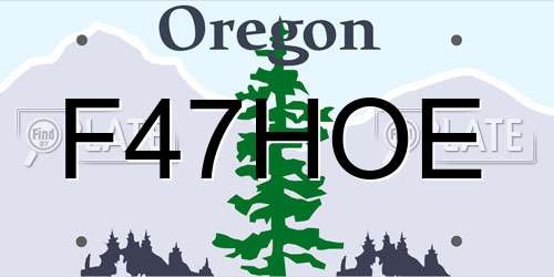 F47HOE Oregon License Plate