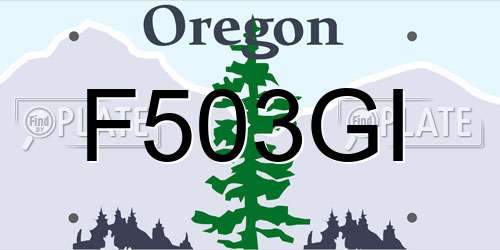 F503GI Oregon License Plate